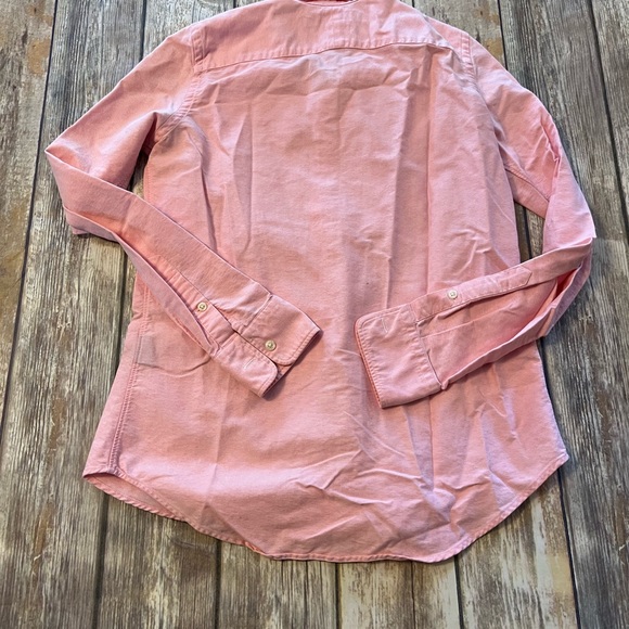 Ralph Lauren Sport Top Women's Size 4 Pink Button Front Collar Long Sleeve - Picture 3 of 3